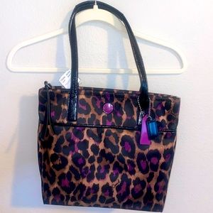 Cheetah and Purple Coach Bag NWT
